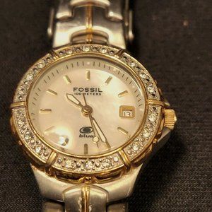 Women's Silver & Gold Fossil Watch